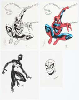 Aaron Lopresti, Chad Thomas, and Loston Wallace - Spider-Man Illustration Original Art and Print Group of 4 (c.1997). (Total: 4 Original Art)