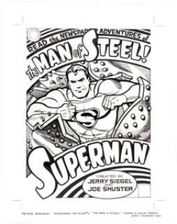 Peter Poplaski "Man of Steel" Superman Tin Sign Original Art (Kitchen Sink Press, 1994). | Heritage