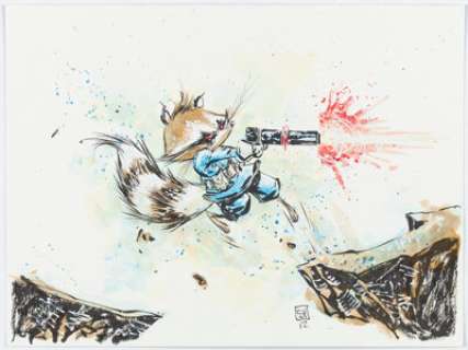Skottie Young - Rocket Raccoon Illustration Original Art (2012).