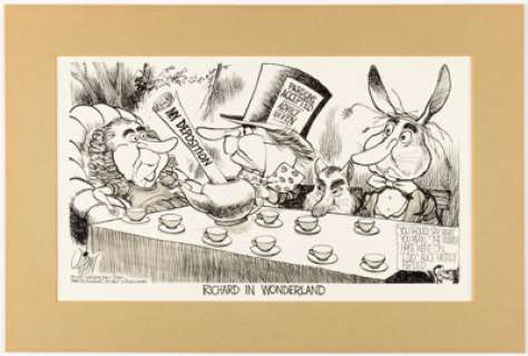 Pat Oliphant The Washington Star Editorial Comics Panel Original Art (L.A. Times Syndicate, 1975). | Heritage