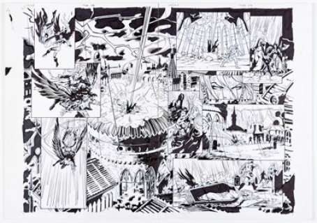 Gabriel Guzman and Mariano Taibo Brian Pulido’s Lady Death vs War Angel #1 Double Page Spread 8-9 Original Art (Avatar Press, 2006). (Total: 2 Original Art) | Heritage