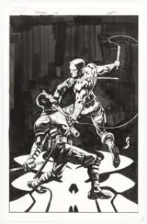 Geoff Shaw Punisher #7 Daredevil Variant Cover Original Art (Marvel, 2023).