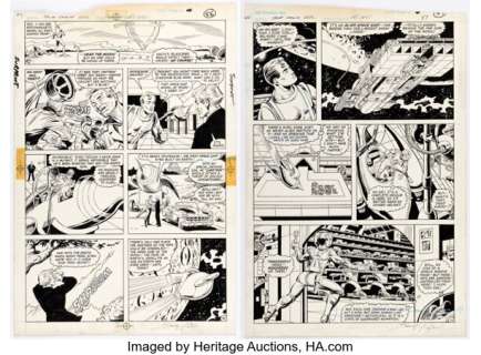 Ron Harris and Bruce Patterson Secret Origins Annual #1 Captain Comet Story Pages 14-15 Original Art (DC, 1987). (Total: 2 Original Art)