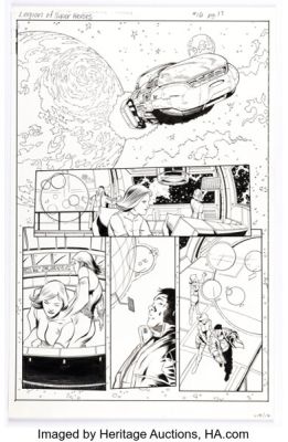 Andreas Guinaldo and Dan Green Legion of Super-Heroes #10 Story Page 17 Original Art (DC, 2012).