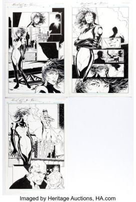 Matthew Clark and Art Thibert Outsiders #28 Story Pages 13-15 Original Art (DC, 2005). (Total: 3 Original Art)