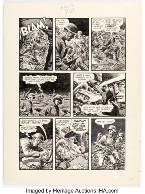 John Severin Blazing Combat #4 "The Trench" Story Page 5 Original Art (Warren, 1966). | Heritage