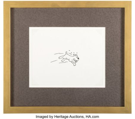 Bob De Moor - Milou (Snowy) Illustration Original Art (Studios Hergé, c. 1975). | Heritage