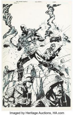 Drew Johnson and Ray Snyder Patriot-1 Alternate Cover Original Art (TJ Comics, 2019). | Heritage