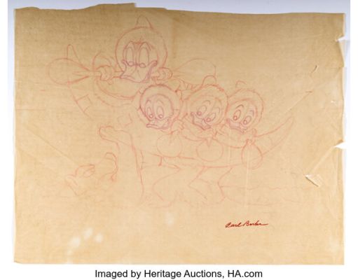 Carl Barks Four Color #256 Walt Disney’s Donald Duck Cover Preliminary Original Art (Dell, 1949). | Heritage