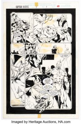 Ed Benes and Mike Sellers Captain Marvel #1 Genis-Vell Story Page 7 Original Art (Marvel, 1995).