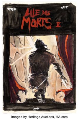 Guillaume Sorel L’Île des Morts #5 Acta est Fabula Cover Preliminary Original Art (Vents d’Ouest, 1996). | Heritage