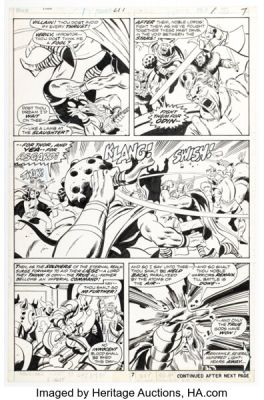 John Buscema and Sal Buscema Thor #217 Warriors Three and Lady Sif Story Page 5 Original Art (Marvel, 1973). | Heritage
