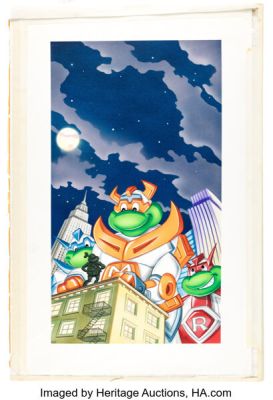 Greg Martin Teenage Mutant Ninja Turtles - Cyber Turtles VHS Cover Original Art (Family Home Entertainment, 1996).