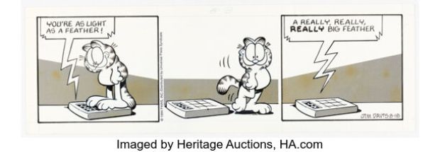Jim Davis Garfield Daily Comic Strip Original Art dated 8-18-94 (PAWS/Universal Press Syndicate, 1994). | Heritage