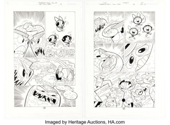 Christopher Cook and Mike DeCarlo The Powerpuff Girls #32 Story Pages 19-20 Original Art (DC, 2003). (Total: 2 Original Art) | Heritage