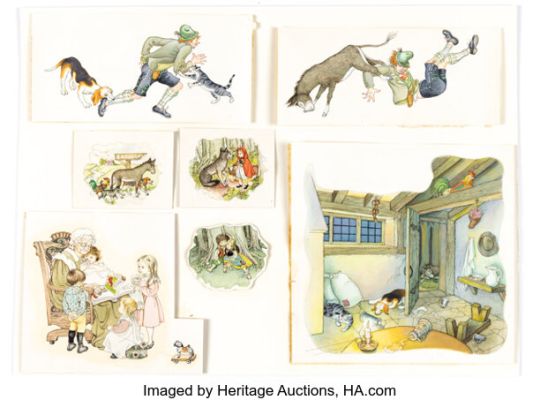 Eloise Wilkin The Once-Upon-a-Time Scratch and Sniff Book Illustrations Original Art (Western, 1978). | Heritage