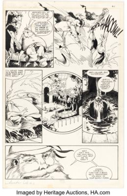 Charles Vess Marvel Fanfare #34 Volstagg Story Page 21 Original Art (Marvel, 1987). | Heritage