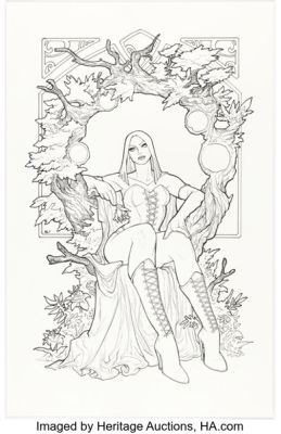 Meghan Hetrick Marauders #26 Emma Frost Variant Cover Original Art (Marvel, 2021).