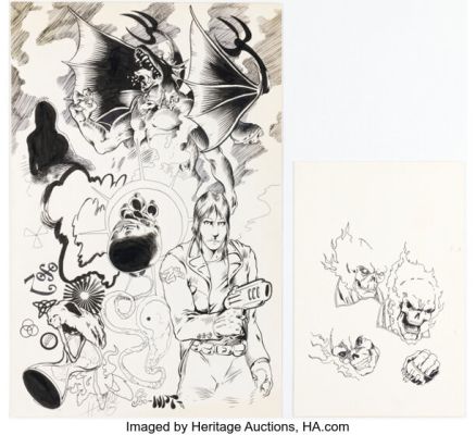 Comic Artist - Ghost Rider and Science-Fiction Illustration Original Art Group of 2 (c. 1991). (Total: 2 Original Art) | Heritage