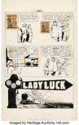 Klaus Nordling The Spirit Section 11-26-44 Lady Luck Story Page 1 Original Art (Register and Tribune Syndicate, 1944). | Heritage