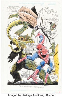 Mike Esposito Giant-Size Spider-Man #5 Man-Thing vs. Lizard Splash Page Re-Creation Illustration Original Art (undated). | Heritage