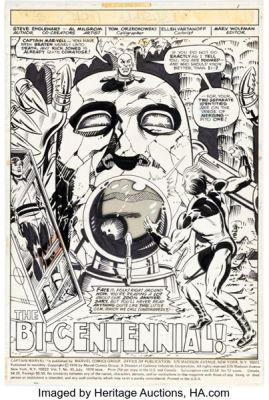 Al Milgrom Captain Marvel #45 Splash Page 1 Original Art (Marvel, 1976). | Heritage
