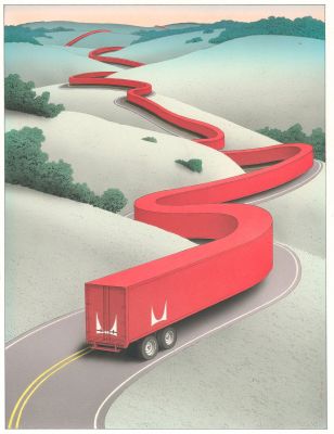 Guy Billout (Né En 1941) | Le long camion, 1992 | misc / divers