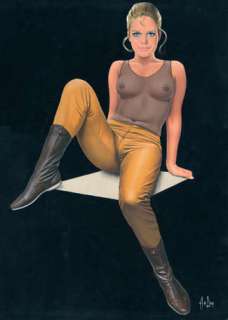 Aslan | Pin-up du magazine Lui n° 64, Juin 1969 Gouache originale signée | Kahn et Associés