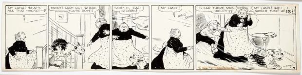 Cap Stubbs and Tippie Original Ink Daily Comic Strip Art Signed and Drawn by Edwina Dumm AM05 | Charles Scott Gallery