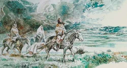 Paolo E. Serpieri - original first page "Chaman" - aquarel - Page volante - Oeuvre originale | Catawiki