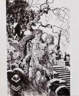 Bernie Wrightson signed original zombie trio illustration. | Profiles in History