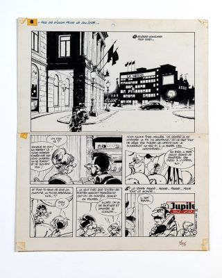 Seron, Pierre (1942-2017) | Lot 76 : Les petits hommes, Pas de violon pour le soliste, planche 8. Encre de… | misc / divers