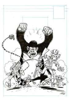 Krings, Jean-Marc - Dessin original - Hommage Ã  Spirou et Fantasio | Catawiki