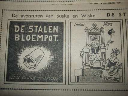 Suske en Wiske - De stalen bloempot - compleet in krantenknipsels - Loose page - First edition - (1950) | Catawiki
