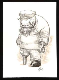 Eric Powell an original artwork of Fishy Pete From The Goon (2012). | Ewbank’s