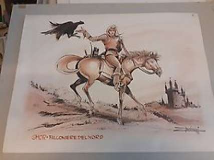 Guido Zamperoni - illustrazione originale "Ghor" - Loose page - First edition - (1996)