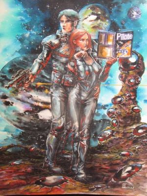 TRES BEAU DESSIN ORIGINAL DE JEAN LOUIS SANGLAN " VALERIAN ET LAURELINE " | eBay Europe