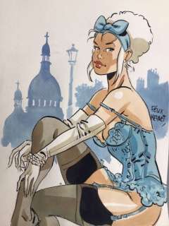 Meynet, Félix - Dessin original couleur - Mirabelle Ã  Montmartre | Catawiki