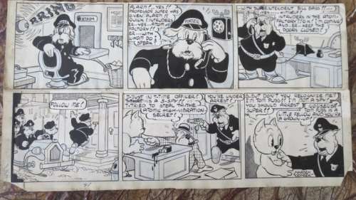 Marten Toonder Studio’s - Originele pagina - Tom Poes en de atoomtrillingen - (1947/1949) | Catawiki