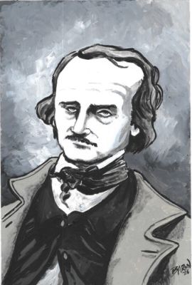 Edgar Allan Poe ........original acrylic paint illustration | eBay US (Buy It Now)