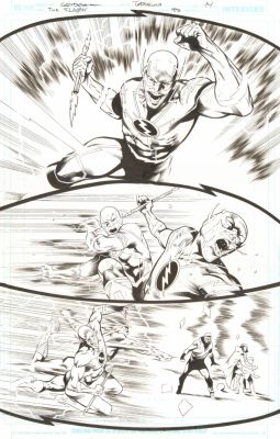 The Flash #93 p.14 - Flash vs. Reverse-Flash Action - Original Comic Book Art by Rafa Sandoval & Jordi Tarragona | SWAU