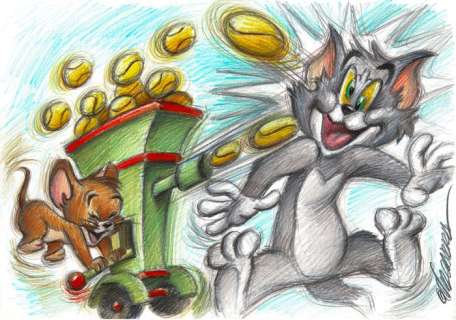 Tom & Jerry - GOAL! - Original Drawing - Vizcarra, Joan - Original Art | Catawiki