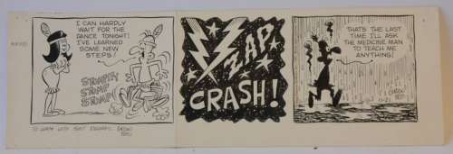 Bess Gordon. (1924-1989) - BESS Gordon. Â«La Tribu TerribleÂ». Strip Ã  l‘encre de Chine montrant Â«P