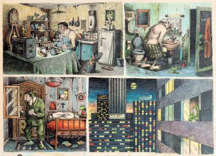 Margerin Frank. (Né En 1952) | MARGERIN Frank. Â«HLMÂ». Grande gouache et encre de Chine Ã  la plume pou | Tessier Sarrou