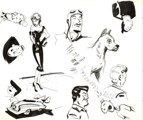 Dave Bullock Hand-Drawn Comic Illustration for Covers n Book DC H8 | eBay US (Buy It Now)