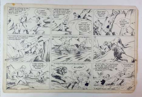 Lyman Young - Original Sunday Strip "Tim Tyler’s Luck" - Loose page - First edition - (1936) | Catawiki