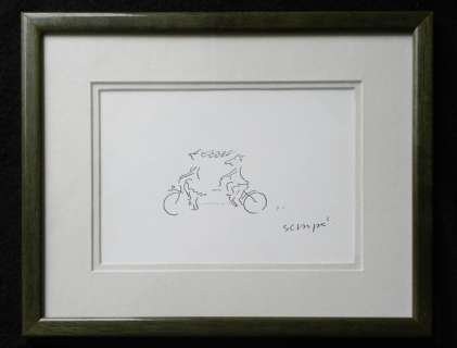Sempé, Jean-Jacques - Dessin original - Le tandem | Catawiki