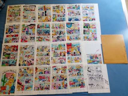 archie racers 5 - Lot of 24 original hand coloured / inked pages with correction - complete issue + original enveloppe - . - (1986) | Catawiki