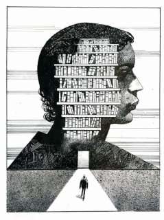 Sergio Toppi - Illustrazione Originale "La Biblioteca della Mente" - Loose page | Catawiki