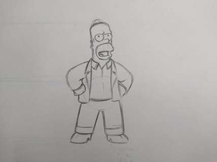 The Simpsons - Original drawing of Homer Simpson - Unique | Catawiki